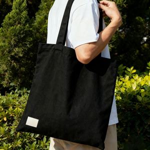 Wholesale Top Quality Black Big <b>Canvas</b> Tote <b>Bag</b> Cotton Shopping <b>Bag</b> Tote <b>Bag</b> With Custom Printed Logo - Product Image 1