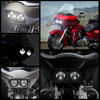 2023 date DOT Approuvé 105W Harley glisse double araignée phare pour Harley Road Glide 1998-2013