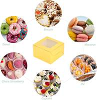 Boîtes avec fenêtre Petites boîtes de boulangerie 4x4x2.5 pouces Mini boîtes à gâteaux pour pâtisseries Cupcakes Desserts Donuts Chocolat