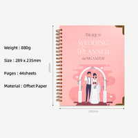 Organisateur de planificateur de Journal de mariage de dessin animé personnalisé à double bobine en gros