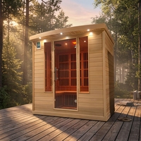 Sauna de infrarrojos lejanos Big Bear para 4 personas, comercial, moderna, ecológica, de bajo EMF, de madera maciza, ligera y de fácil operación.