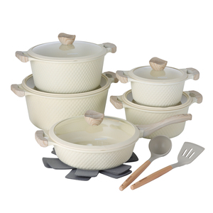 Serie Donnor Glory Set pentole rivestimento sano 20/24/28/32cm casseruola e <span class=keywords><strong>28cm</strong></span> padella profonda 15 pezzi Set compatibile con tutte le stufe - Product Image 1