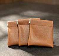 Porte-monnaie à pression en cuir PU rose personnalisé avec logo imprimé, cadeau promotionnel, porte-monnaie à pression et portefeuille personnalisé
