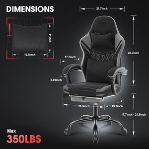 เก้าอี้คอมพิวเตอร์ปรับเอนได้สำหรับเล่นเกมในห้องนักบินพร้อมด้วยจอภาพ2ตัว - Product Image 2