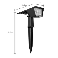 Foco de Luz Exterior Rústico para Jardín, Lámpara Solar LED Negra de 3.7V 80 ABS con Control Inalámbrico, Luz de Paisaje de Alto Brillo