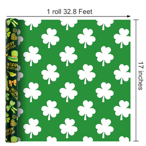 Original green-colored aluminum-coated gift <b>wrapping</b> <b>paper</b> for Saint Patrick - Product Image 6