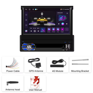 Podofo 8 Cores <b>Android</b> Car Radio Stereo 7'' 4+64GB Wireless CarPlay <b>Android</b> Auto BT WiFi 4G LTE GPS DSP USB Retractable Screen - Product Image 6