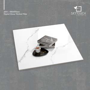 600x600MM VENTE EN GROS FOURNITURE PURE ÉLÉGANT BLANC PLANCHER VITRIFIÉ CARREAUX DE SOL pour SALON fabricant indien - Product Image 4