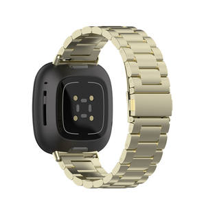 Bracelet de montre de <span class=keywords><strong>luxe</strong></span> en acier inoxydable avec 3 maillons en métal pour <span class=keywords><strong>Fitbit</strong></span> Versa 4 3 Sense2 Versa4 Fitness Smartwatch - Product Image 6