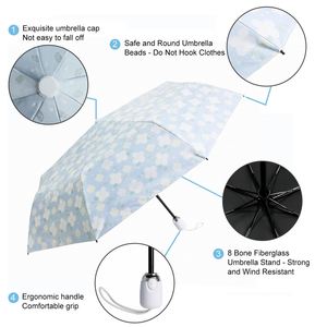 Parapluie compact anti-UV avec revêtement argenté, ouverture et fermeture automatiques, pliable, coupe-vent, imperméable, portable, pour femmes et hommes, utilisation en extérieur - Product Image 4