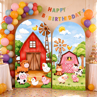 Toile de fond en tissu souple et portable, personnalisable, écologique, pour arche de ferme, idéale pour les fêtes d'anniversaire et la décoration intérieure, vente en gros