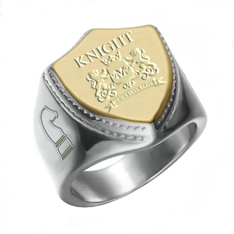 Neuestes design anpassbarer edelstahl sklave und krieger und ritter ringe mode schmuck könig ring