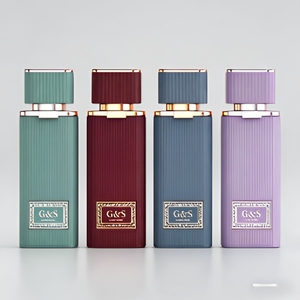 Square Glass Perfume Bottle 50ml Rectangular Brown Frosted Spray Container Thick <strong>Bottom</strong> Wholesale - Product Image 2