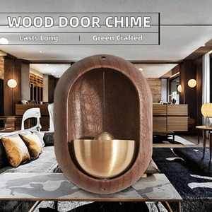 Small Household Solid Wood <b>Door</b> Ornament Eco-Friendly Polished Wall Hanging Wind Chimes Art Style Bamboo Beech Oval Decoration - Product Image 2