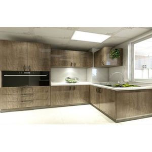 ตู้ครัวทันสมัยดีไซน์พลาสติกห้องรับประทานอาหาร MDF ประตูประกอบปรับได้ - Product Image 1