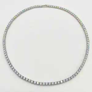 14k 18k emas kalung tenis putih DEF Berlian Kalung Lab tumbuh berlian perhiasan