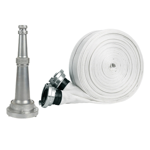 Manguera Contra Incendios de PVC Blanca, Manguera Simple con Acoples Metálicos para Suministro de Agua en la Lucha Contra Incendios - Product Image 1