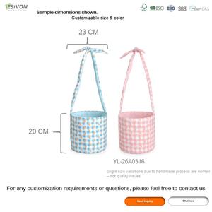 Cesta <span class=keywords><strong>de</strong></span> Pascua para Niños <span class=keywords><strong>de</strong></span> Algodón y Lino con Correa <span class=keywords><strong>de</strong></span> Hombro Ajustable, Estampado <span class=keywords><strong>de</strong></span> Zanahorias, Multifuncional para Huevos, Dulces y Regalos - Product Image 3