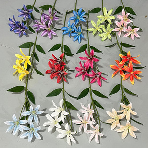 Flor Artificial de Lirio Narciso de 3 Cabezas, Princesa Lily, Decoración de Boda, Decoración para Interiores y Exteriores del Hogar - Product Image 2