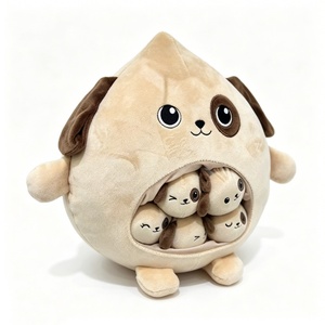 Adorable chubby dog stuffed animal set, Soft dog plush with detachable puppies,<b>Cute</b> bulldog-style plush with pocket babies - Product Image 4