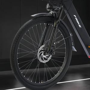 Vélo de montagne électrique avec cadre en acier à haute teneur en carbone, fourche à suspension, moteur 250W, frein à disque, batterie au lithium 36V 8Ah, 26 pouces, <span class=keywords><strong>VTT</strong></span> pour adultes - Product Image 5