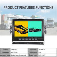 Disesuaikan 7 inci 2CH layar Universal mobil membalikkan bantuan 1080P DVR Monitor dengan 2 AHD kamera Kit