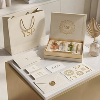 Boîte magnétique personnalisable avec logo en relief 3D, conteneur rigide premium avec insert à fentes pour coffret de soins de la peau en gros