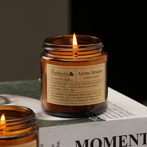 Smokeless Romantic Scented <b>Candle</b> Handmade Amber Glass Container Niche Home Decor Birthday <b>Gift</b> - Product Image 1