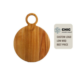 <span class=keywords><strong>Plateau</strong></span> <span class=keywords><strong>de</strong></span> service en bois d'acacia rond en gros, <span class=keywords><strong>plateau</strong></span> à charcuterie avec logo personnalisé, grande poignée pour la décoration <span class=keywords><strong>de</strong></span> la cuisine - Product Image 1