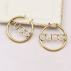 Nouvelle Collection de Bijoux de Marque Tendance : <span class=keywords><strong>Boucles</strong></span> <span class=keywords><strong>d</strong></span>'Oreilles Créoles en Alliage pour <span class=keywords><strong>Femme</strong></span>, Modèle Lettre, Design Féminin - Product Image 1