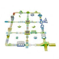 Plateforme gonflable combinée d'aventure intérieure/extérieure sur mesure pour parc aquatique et aire de jeux
