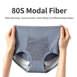 Braguitas de mujer de talla grande de cintura alta, 80 unidades, de modal, con control de abdomen, efecto levanta glúteos, sin costuras, cómodas, 10A Honeysuckle - Product Image 3