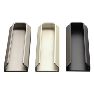 Luxury Rounded Arc Single-Side Recessed Slot Hidden Aluminum Pull Handles for Wardrobe <strong>Doors</strong> Cabinet <strong>Doors</strong> Drawers - Product Image 2