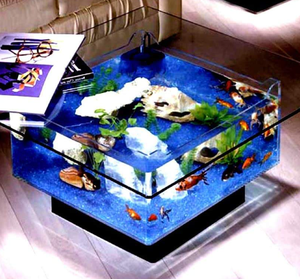 <span class=keywords><strong>Table</strong></span> <span class=keywords><strong>basse</strong></span> rectangulaire de luxe en verre avec <span class=keywords><strong>aquarium</strong></span> de 50L pour usage extérieur, emballage en boîte, mobilier familial - Product Image 3