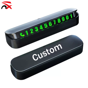 Carte <span class=keywords><strong>de</strong></span> stationnement temporaire pour voiture noire personnalisée Nuoxin, bon marché, avec <span class=keywords><strong>numéro</strong></span> <span class=keywords><strong>de</strong></span> <span class=keywords><strong>téléphone</strong></span> et logo - Product Image 1