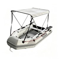 RSMam270 Bateau pneumatique gonflable de 270 cm avec support pour canne à pêche et auvent
