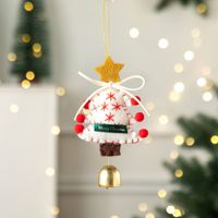 Ornement de Noël en feutre fait main, pendentif à suspendre pour sapin de Noël, maison, gant, chaussette, cloche et nœud en ruban, décoration, cadeau de fêtes