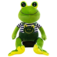 Lot de peluches grenouille rose pour fille, trois tailles, motif brodé couronne sur la poitrine, adorable poupée animale pour coffret cadeau de fêtes