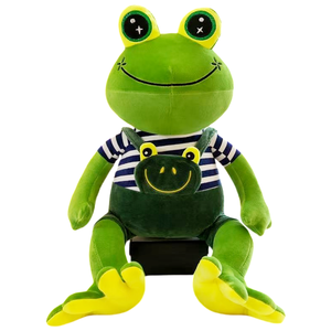 Peluche Rana <span class=keywords><strong>Rosa</strong></span> per Bambina in Tre Misure, con Ricamo Corona sul Petto, Dolce Bambola Animale per Confezione Regalo Festiva - Product Image 4