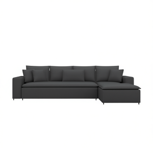 Modular Dark Grey Fabric <b>Sofa</b> 100% Polyester 39.4x39.4x18.9 In Removable <b>Cover</b> Living Room Furniture - Product Image 1