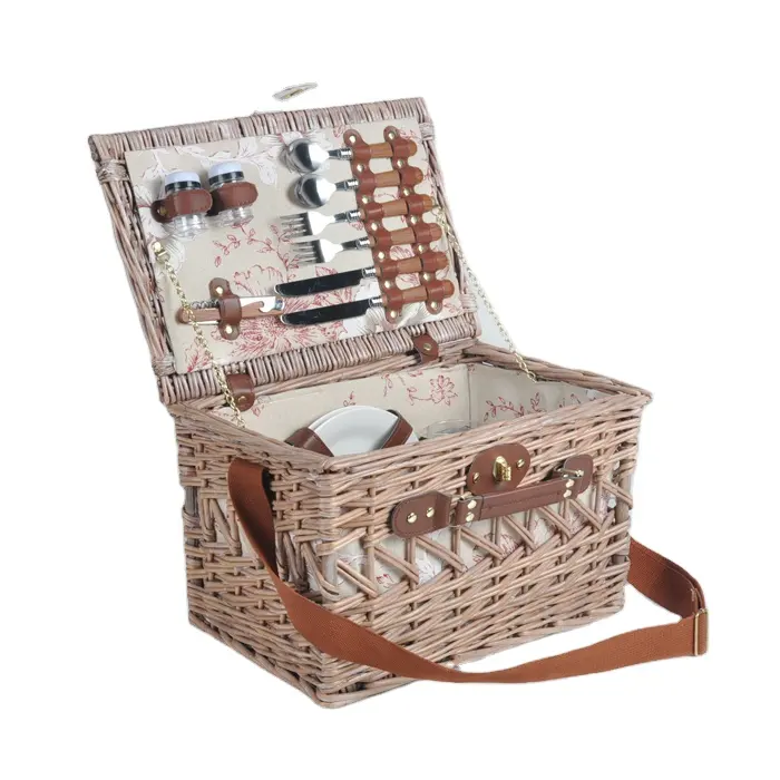Exquisite Big Woven Wicker Gift Picnic Cooler Basket Supplies