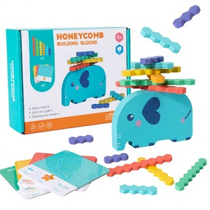 Jeu de blocs d'équilibre en <span class=keywords><strong>bois</strong></span> transfrontalier en forme d'éléphant, puzzle éducatif précoce pour les 0-24 mois, ensemble de blocs interactifs parent-enfant - Product Image 1