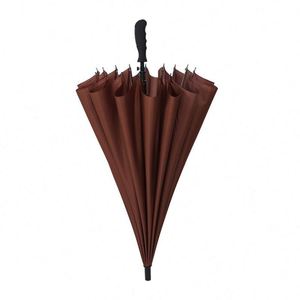 Auto Open Solid Color Fashionable Simple Arc Classic Wood Handle <b>Windproof</b> Unbreakable Stick Rain <b>Umbrella</b> - Product Image 3