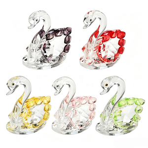Ornement Cygne en Cristal Coloré Fait Main Écologique – <span class=keywords><strong>Figurine</strong></span> Décorative pour la Maison, Symbole d'Amour, Souvenir, Cadeau de Mariage - Product Image 1