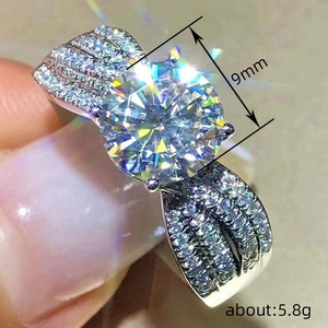 Anello di Lusso Rotondo da Donna, Gioiello Scintillante per Dito Indice - Product Image 5