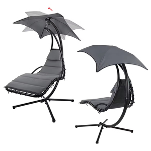 Chaise longue pour <span class=keywords><strong>jardin</strong></span> Balançoire pour extérieur Chaise longue courbée suspendue en acier avec auvent - Product Image 3