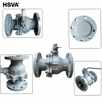 Vanne à boisseau sphérique à bride en acier moulé HSVA PN16 WCB, à commande manuelle par levier, à siège souple, pour applications industrielles (eau, huile, gaz)