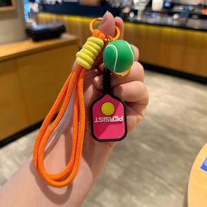 Llavero de Pickleball, Colgante de Silicona con Forma de Pala y Pelota de Fútbol/Voleibol/Tenis, Accesorio Moderno para Mochila/Llavero de Coche - Product Image 5