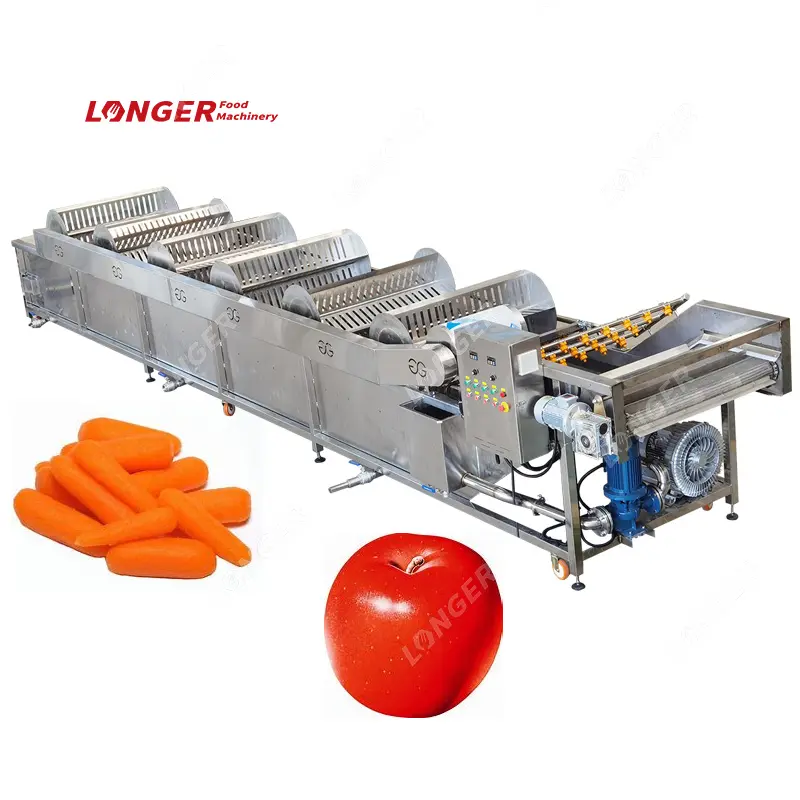 फैक्टरी मूल्य औद्योगिक बच्चे गाजर एप्पल वॉशर सफाई लहसुन सुखाने की मशीन फल और सब्जी के लिए वाशिंग लाइन
