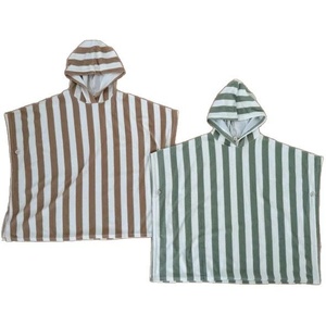 Serviette <span class=keywords><strong>de</strong></span> bain à capuche pour enfants 100% coton personnalisée, <span class=keywords><strong>peignoir</strong></span> rayé pour bébé, poncho <span class=keywords><strong>de</strong></span> bain, cape <span class=keywords><strong>de</strong></span> <span class=keywords><strong>plage</strong></span> douce pour les tout-petits garçons et filles - Product Image 6